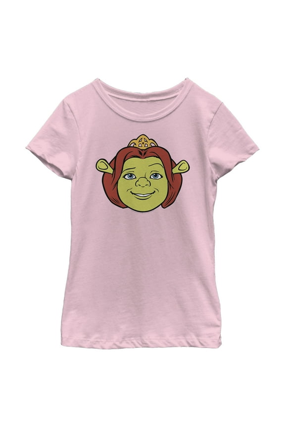 Girl's Shrek Big Face Fiona Graphic Tee Light Pink X Small