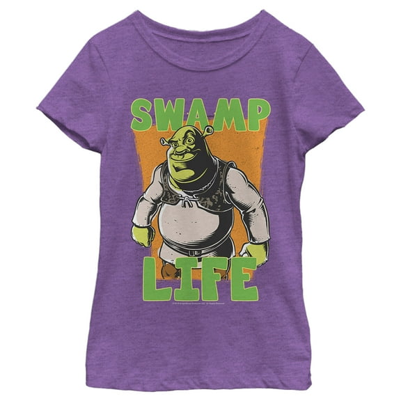 Girl's Shrek Swamp Life Shrek  Sketch  Graphic Tee Purple Berry X Small