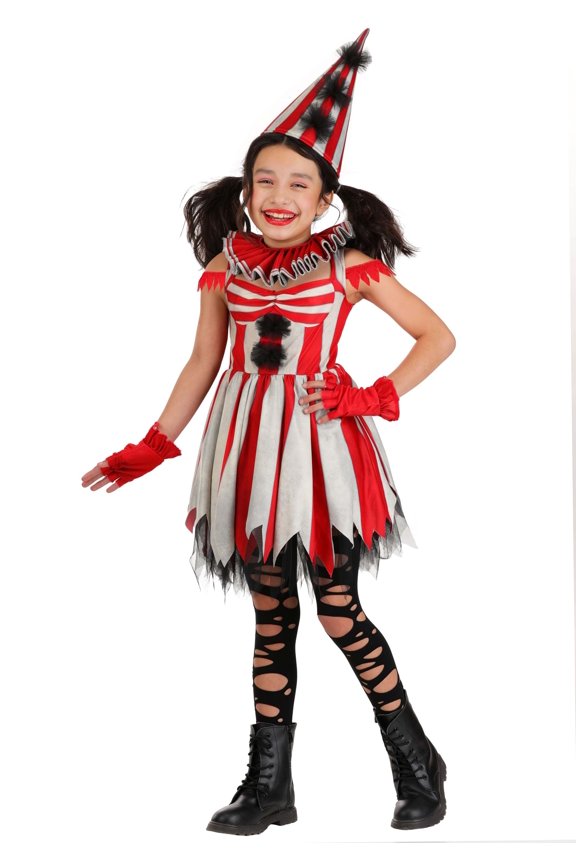 Girl's Sinister Circus Clown Costume