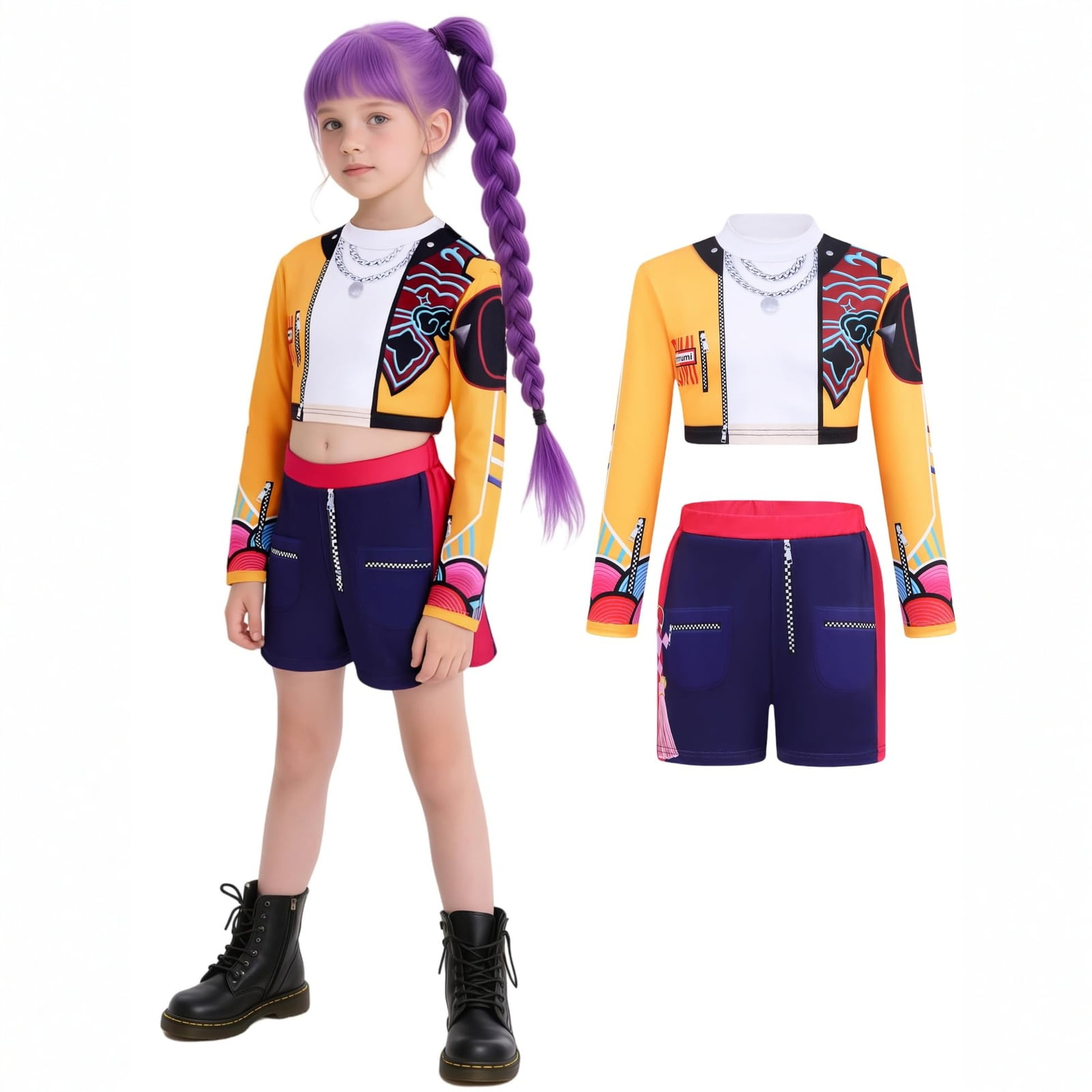 Girl's Size 10-12 Crop Top Skirts Pop Singer Kids Costume Pop Stars ...