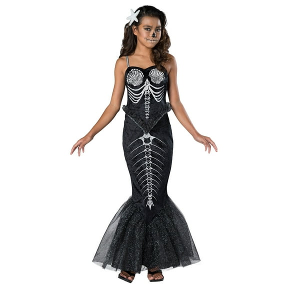 Girl's Skeleton Mermaid Costume