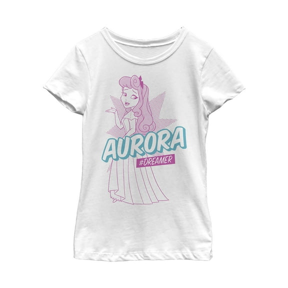 Girl's Sleeping Beauty Dreamer Pop Art  Graphic Tee White X Small