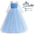 thumbnail image 1 of Girl's Snow Queen Costume Princess Sequin Dress Up with Accessories, 1 of 5