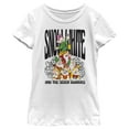thumbnail image 1 of Girl's Snow White and the Seven Dwarfs Dwarf Group Logo Graphic Tee White Medium, 1 of 4