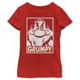 thumbnail image 1 of Girl's Snow White and the Seven Dwarfs Grumpy Box Logo  Graphic Tee Red Large, 1 of 5