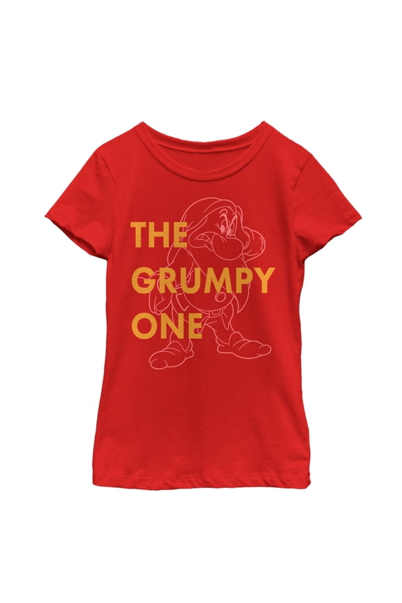 Girl's Snow White and the Seven Dwarfs Grumpy One  Graphic Tee Red Large
