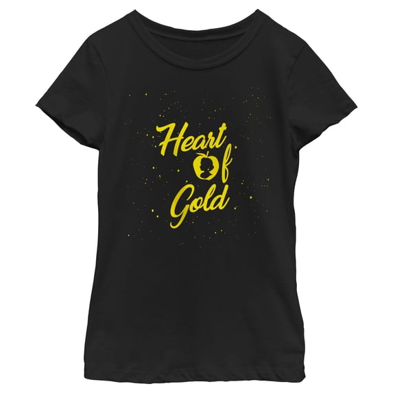Girl's Snow White and the Seven Dwarfs Heart of Gold Quote Graphic Tee Black Medium