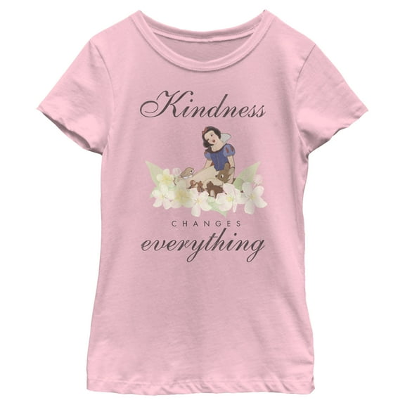 Girl's Snow White and the Seven Dwarfs Kindness Changes Everything Graphic Tee Light Pink X Small