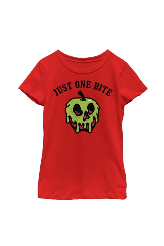 Girl's Snow White and the Seven Dwarfs One Bite Apple Graphic Tee Red Small