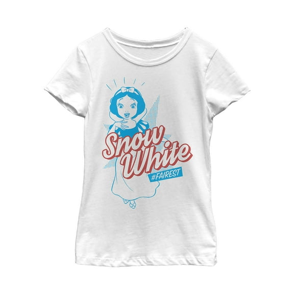 Girl's Snow White and the Seven Dwarfs Pop Art Graphic Tee White Medium