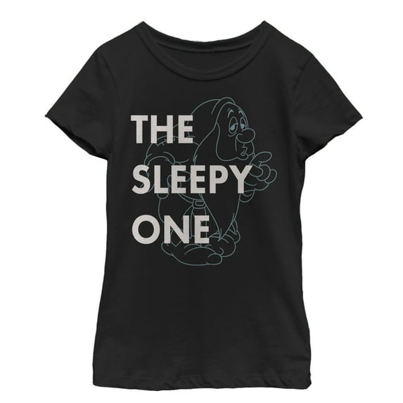 Girl's Snow White and the Seven Dwarfs Sleepy One Graphic Tee Black X Large