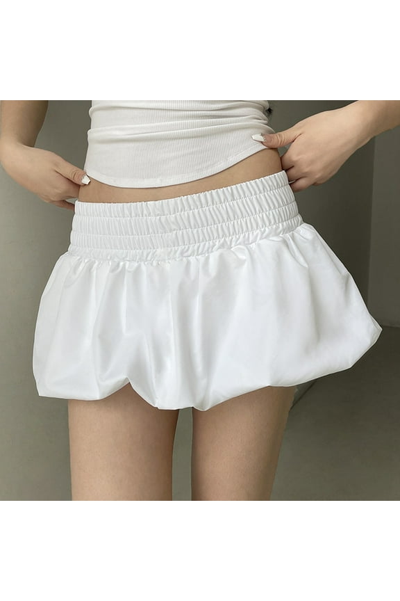 Girl's Solid Color Flower Skirt Fashion Street Shot Low Waist Personality Mniskirt Stretchy Skirts for Women Casual Skirt Plaid Skirt for Women Girls Skater Skirt Cute Skirt Cow Skirt plus Size Mini