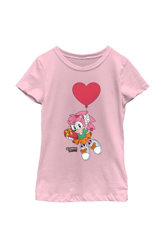 Girl's Sonic the Hedgehog Amy Red Balloon Graphic T-Shirt
