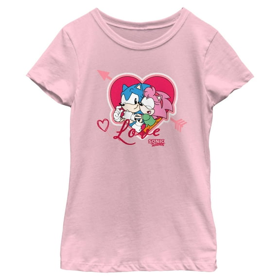 Girl's Sonic the Hedgehog Heart Hug  Graphic T-Shirt