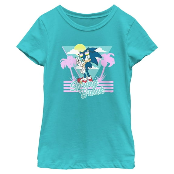 Girl's Sonic the Hedgehog Spring Break Palms Graphic T-Shirt