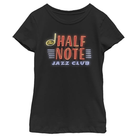 Girl's Soul Half Note Neon Glow  Graphic Tee Black X Large