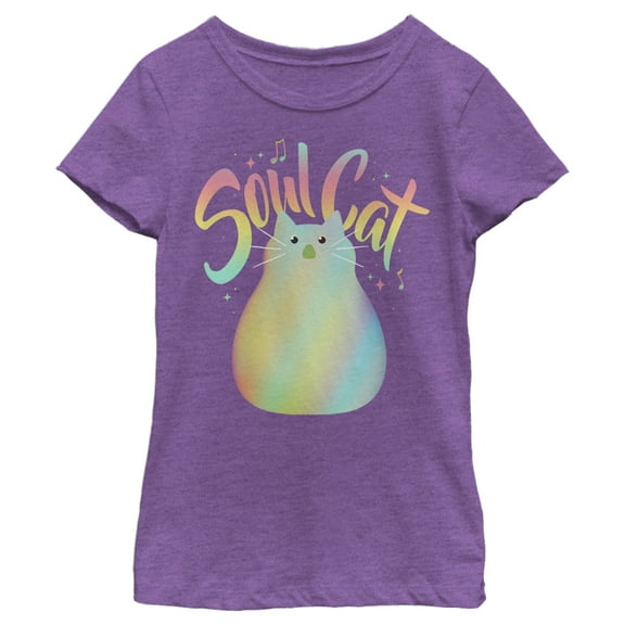 Girl's Soul Jazz Cat  Graphic Tee Purple Berry X Small