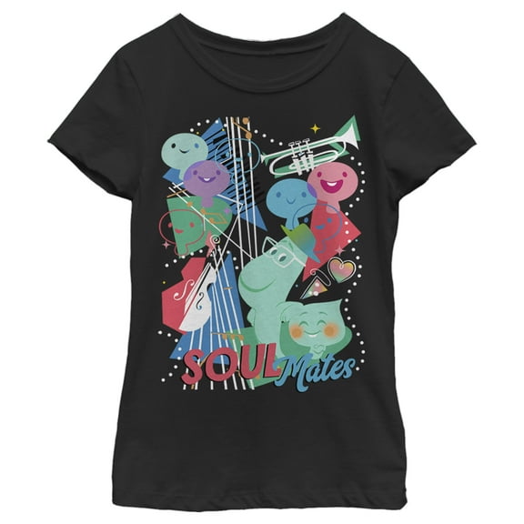 Girl's Soul Jazzy Souls  Graphic Tee Black Large