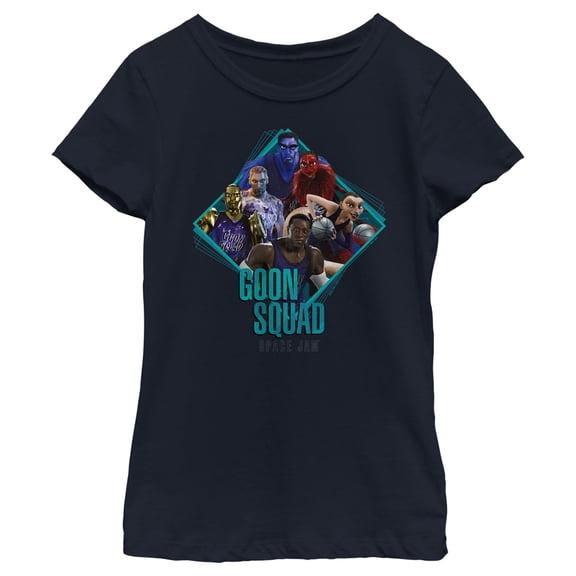 Girl's Space Jam: A New Legacy Goon Squad Box Graphic Tee Navy Blue X Small