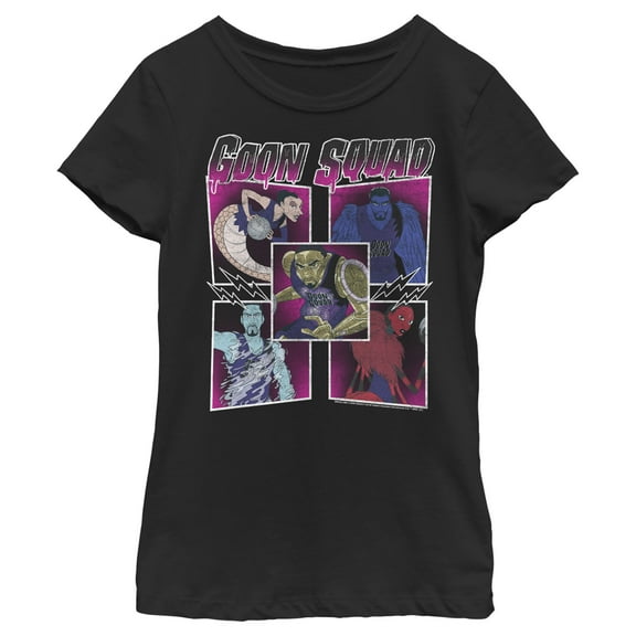Girl's Space Jam: A New Legacy Goon Squad Boxes  Graphic Tee Black Large
