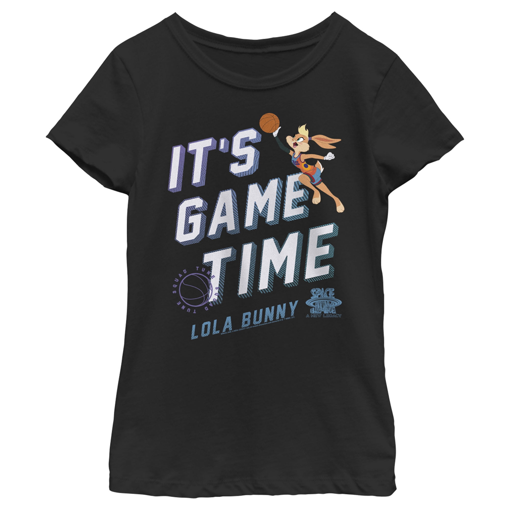 Girl's Space Jam: A New Legacy Lola Bunny It's Game Time Graphic Tee Black  X Large - Walmart.com, image size:2000x2000