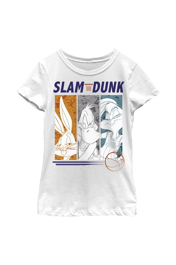 Girl's Space Jam: A New Legacy Slam Dunk  Graphic Tee White X Large