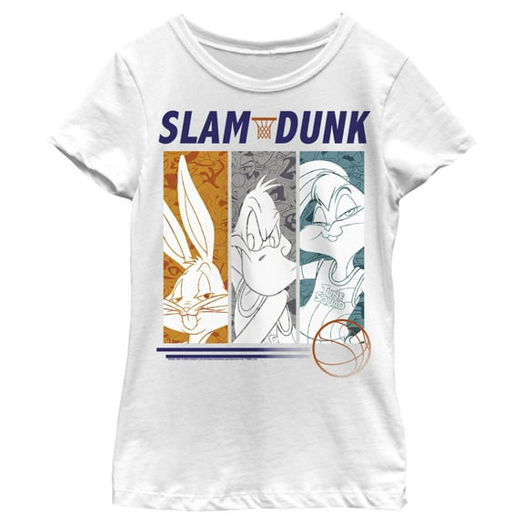 Girl's Space Jam: A New Legacy Slam Dunk  Graphic Tee White X Small