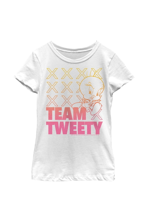 Girl's Space Jam: A New Legacy Team Tweety Graphic Tee White Medium