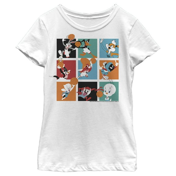 Girl's Space Jam: A New Legacy Tune Squad Boxes  Graphic Tee White Large