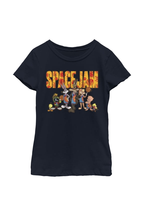 Girl's Space Jam: A New Legacy Tune Squad Logo Graphic Tee Navy Blue Large