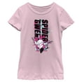 thumbnail image 1 of Girl's Spider-Man: Across the Spider-Verse Spider Gwen Paint Splatter Graphic Tee Light Pink X Small, 1 of 4