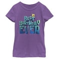 thumbnail image 1 of Girl's SpongeBob SquarePants Best Birthday Ever  Graphic Tee Purple Berry Small, 1 of 4