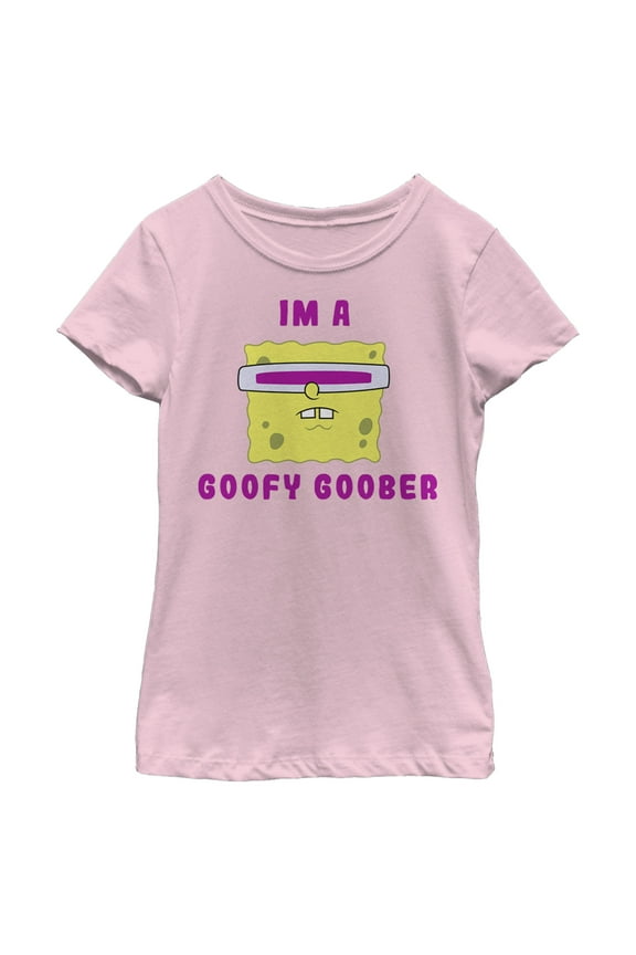 Girl's SpongeBob SquarePants I'm A Goofy Goober Graphic Tee Light Pink Medium