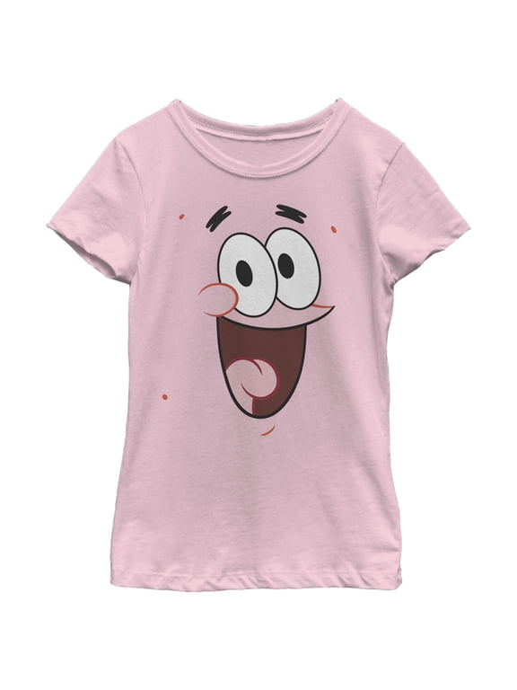 Girl's SpongeBob SquarePants Patrick Star Big Face Graphic Tee Light Pink X Large