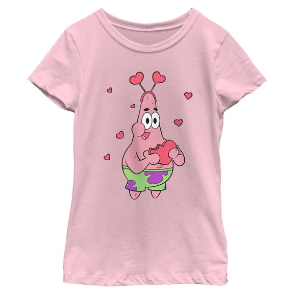 Girl's SpongeBob SquarePants Patrick Star Heart Lover  Graphic T-Shirt