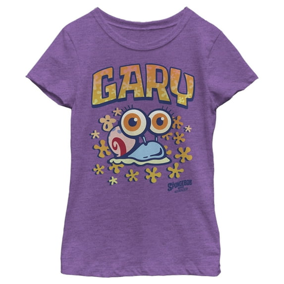 Girl's SpongeBob SquarePants Sponge on the Run Baby Snail Gary Graphic Tee Purple Berry Large