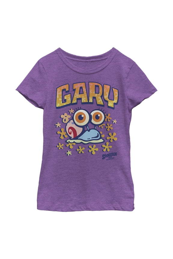Girl's SpongeBob SquarePants Sponge on the Run Baby Snail Gary  Graphic Tee Purple Berry Medium