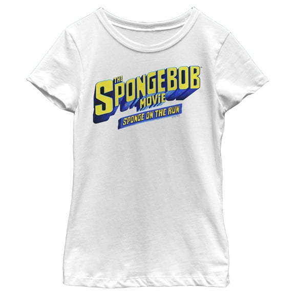 Girl's SpongeBob SquarePants Sponge on the Run Classic Logo Graphic Tee White X Large