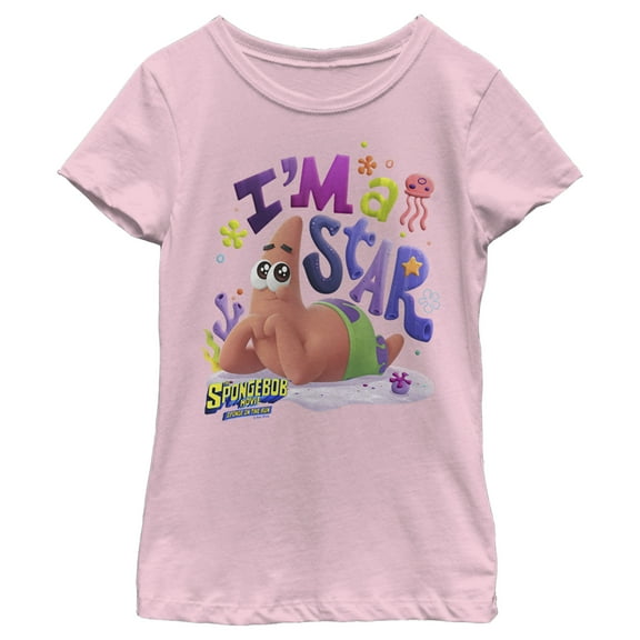 Girl's SpongeBob SquarePants Sponge on the Run Patrick is a Star  Graphic Tee Light Pink X Small