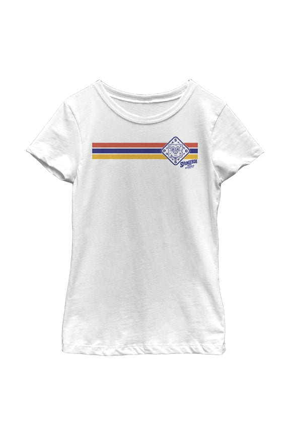 Girl's SpongeBob SquarePants Sponge on the Run Retro Compass Graphic Tee White X Small