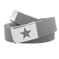 thumbnail image 1 of Girl's Star Silver Flip Top School Uniform Belt Buckle with Canvas Web Belt Large Gray, 1 of 2