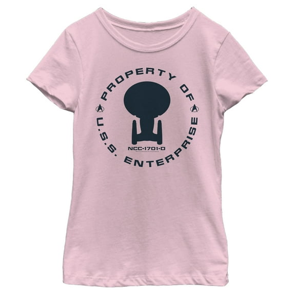 Girl's Star Trek: The Next Generation Property Of The USS Enterprise Graphic Tee Light Pink X Large