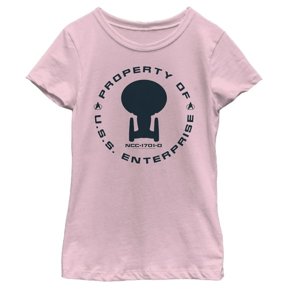 Girl's Star Trek: The Next Generation Property Of The USS Enterprise Graphic Tee Light Pink X Small