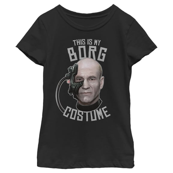 Girl's Star Trek: The Next Generation This is My Borg Costume  Graphic Tee Black Large
