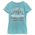 thumbnail image 1 of Girl's Star Trek: The Original Series Starfleet Academy Enterprise Boldly Go Graphic Tee Tahiti Blue X Small, 1 of 4