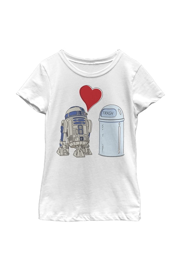 Girl's Star Wars: A New Hope Droid Love Graphic Tee White Medium