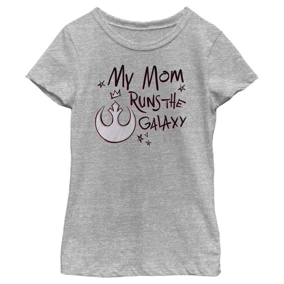 Girl's Star Wars: A New Hope Mother's Day Mom Runs Galaxy Graphic Tee Athletic Heather X Large