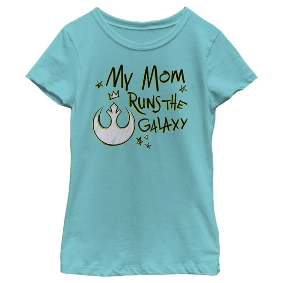 Girl's Star Wars: A New Hope Mother's Day Mom Runs Galaxy Graphic Tee Tahiti Blue Small