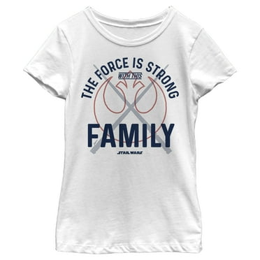 Girl's Star Wars: A New Hope The Force is Strong with this Family  Graphic Tee White Large