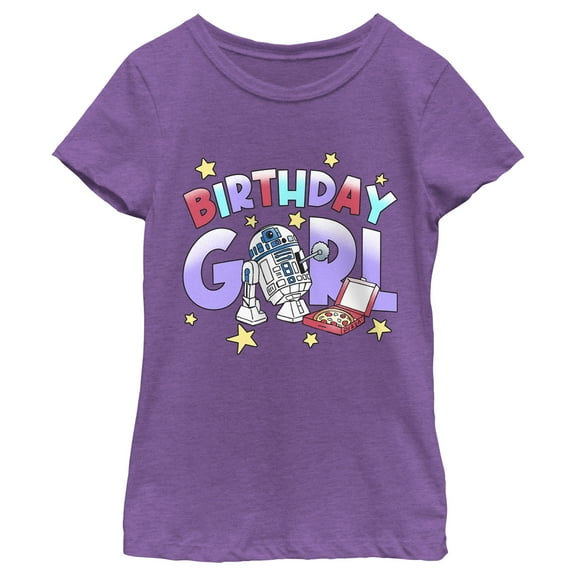 Girl's Star Wars Birthday Girl R2-D2 Party  Graphic T-Shirt